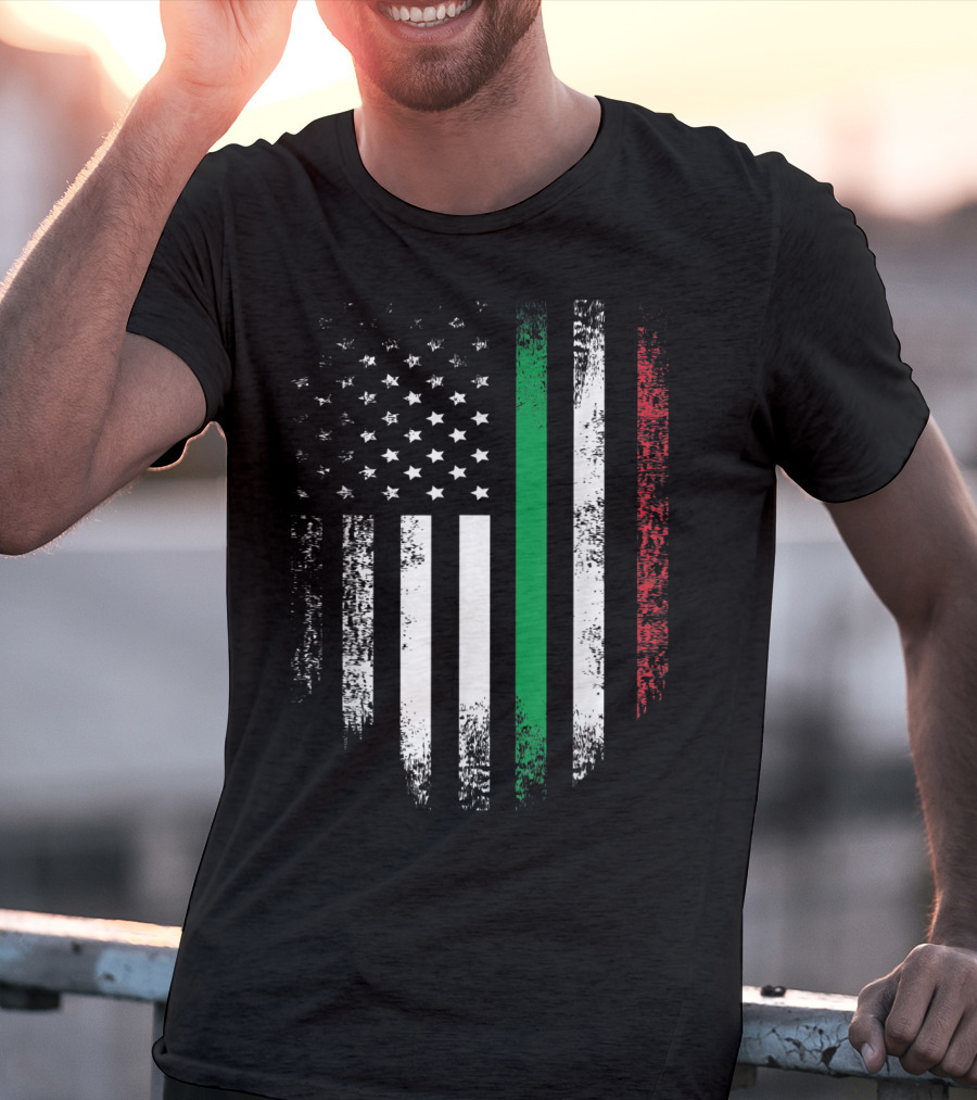 Vintage Italian Roots American Grown Italia USA Flag Colors T-Shirt