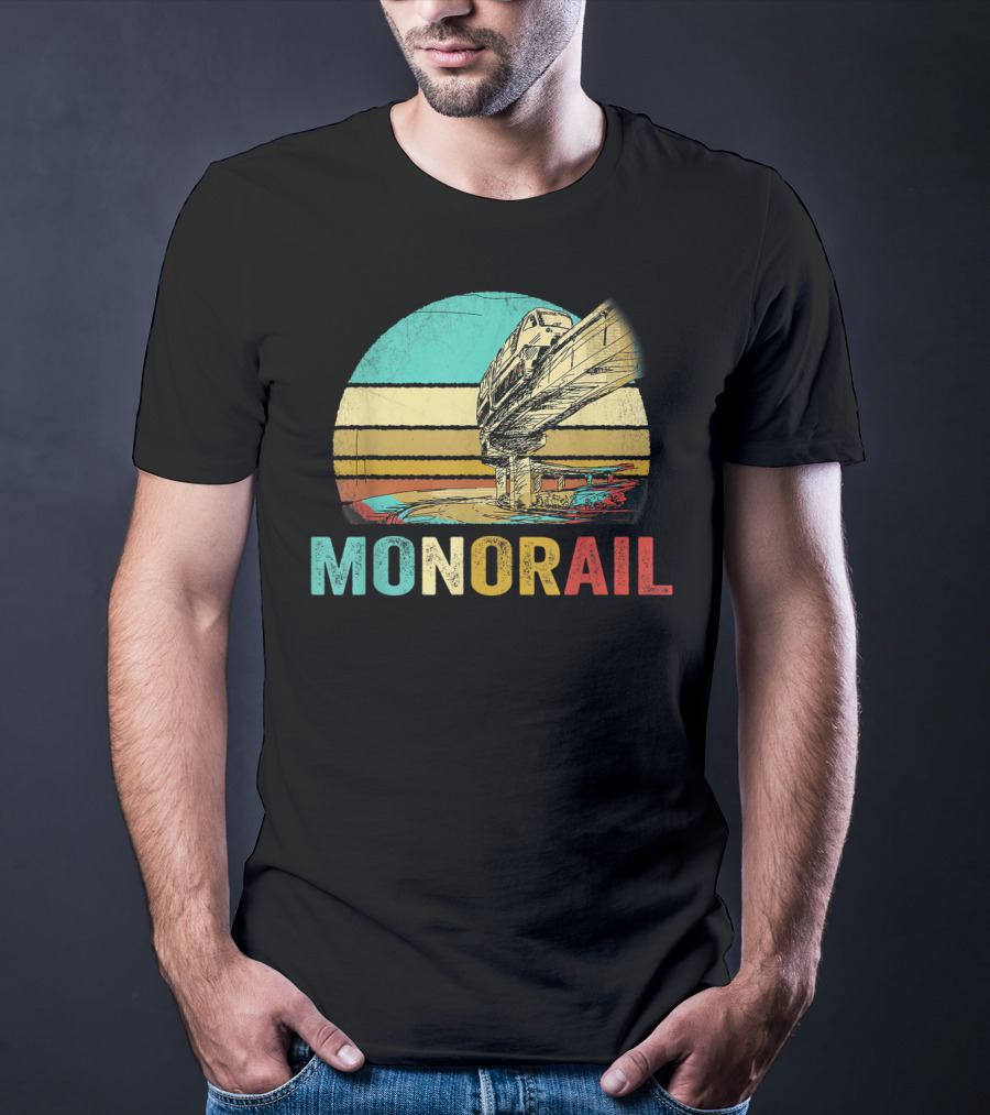 Monorail Retro Colorful Sunset T-Shirt