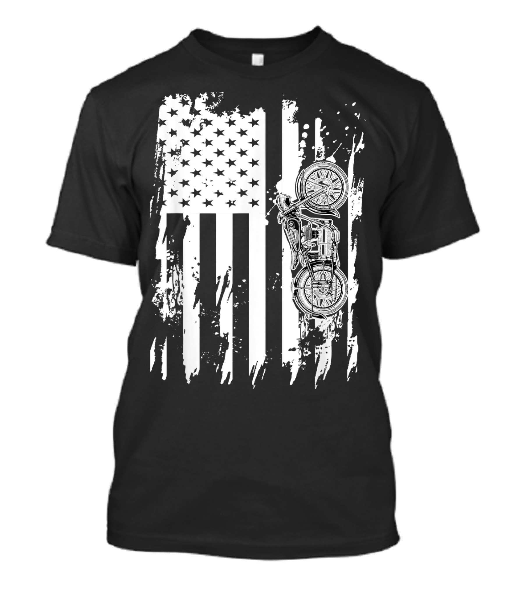 Vintage Motorcycle American Flag T-Shirt