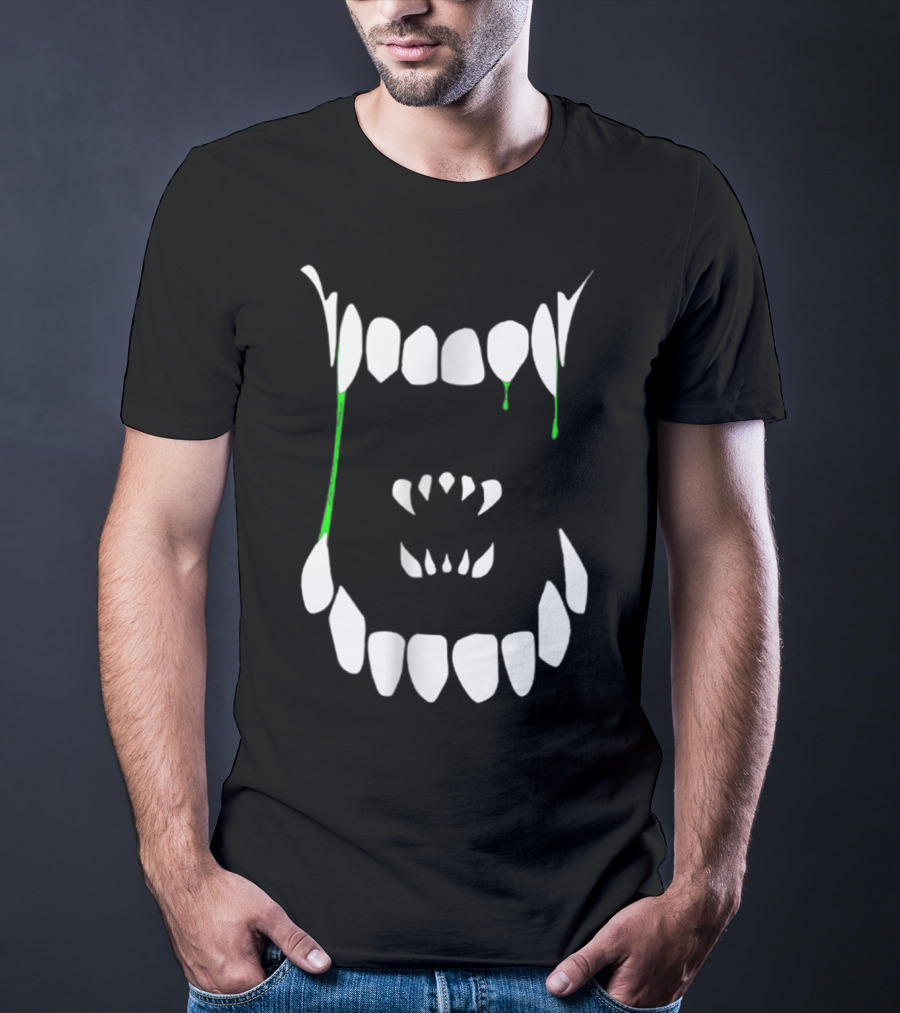 Xenomorph Xeno Teeth Green Drip Adults T-Shirt