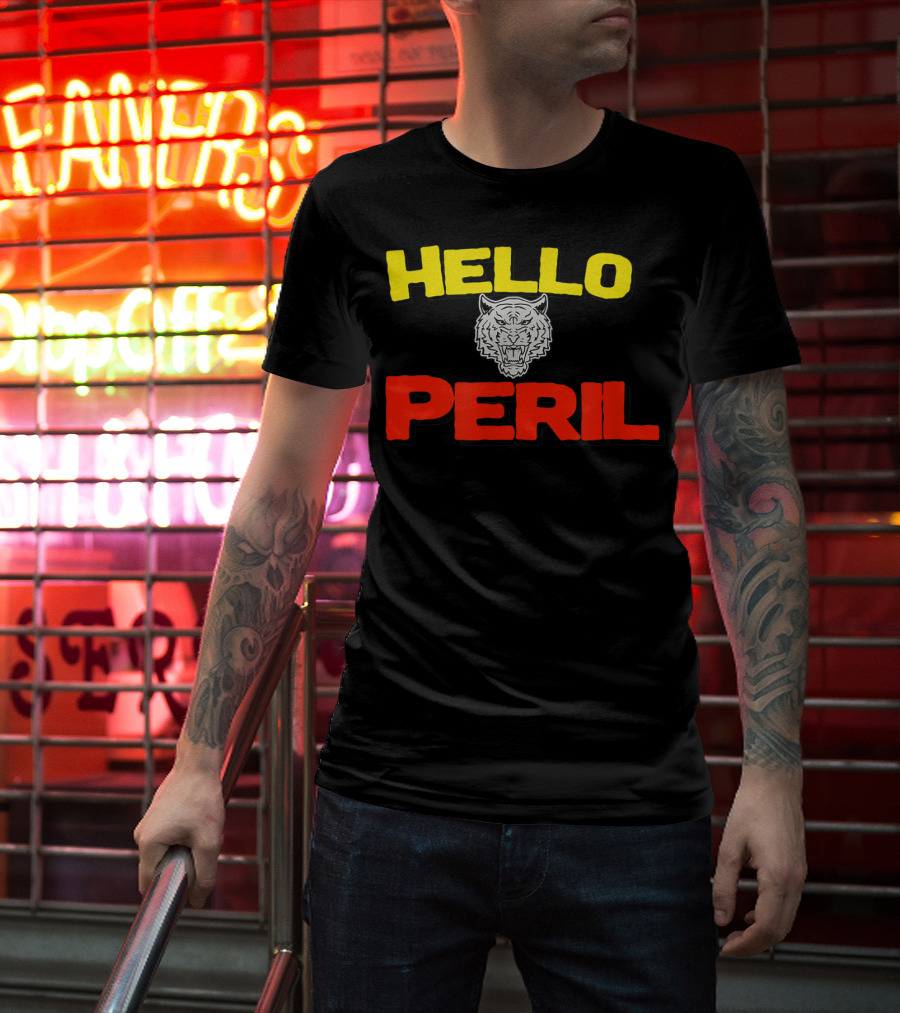 Hello Peril Band Logo Tiger Head T-Shirt