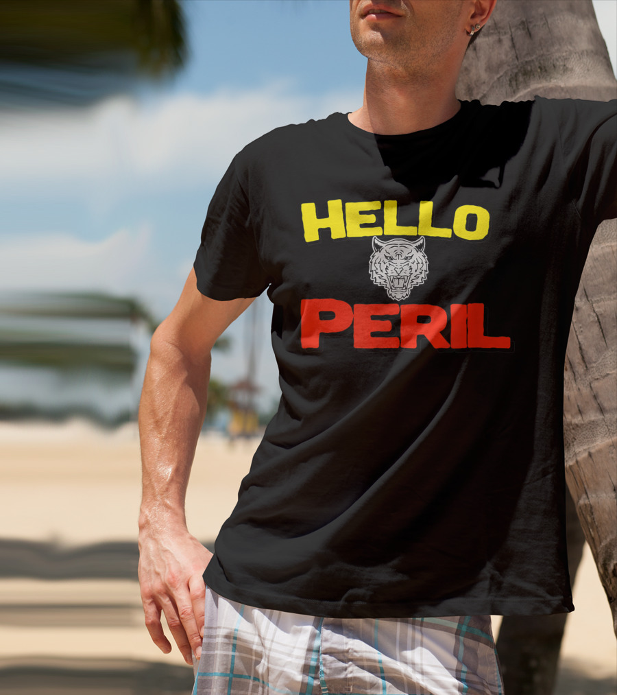 Hello Peril Band Logo Tiger Head T-Shirt