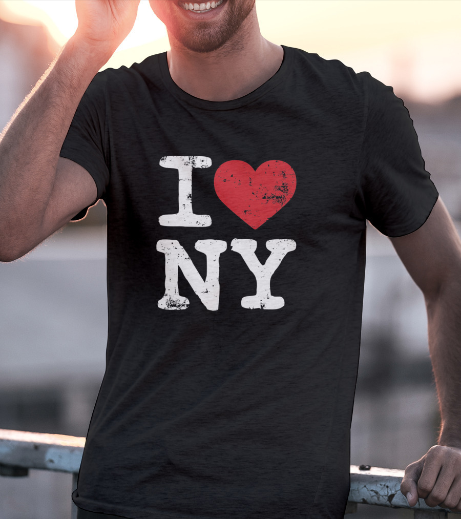 I Love NY Vintage Black Souvenir Tourism T-Shirt
