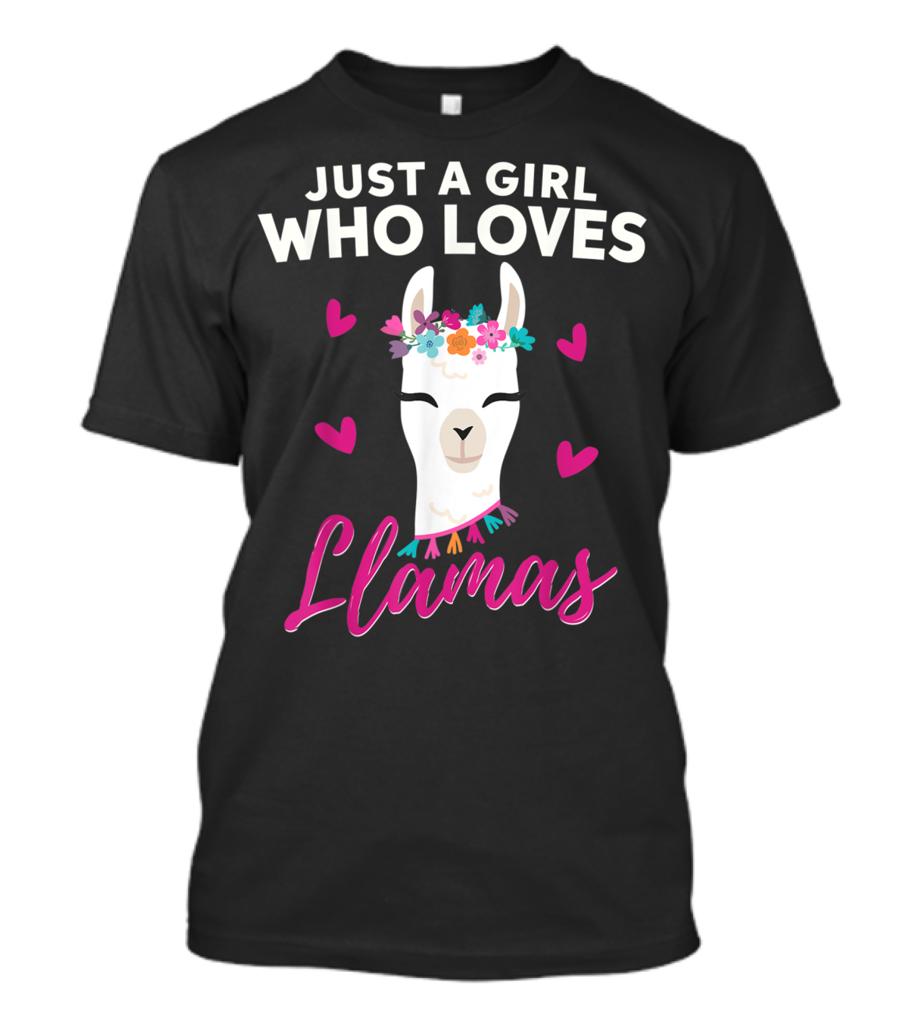 Just A Girl Who Loves Llamas With Heart Love Motif T-Shirt