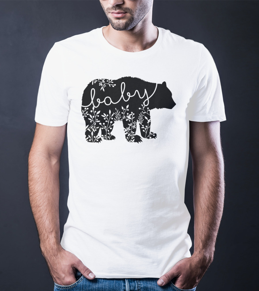 Baby Bear Floral Kids Camping Cute Matchin T-Shirt