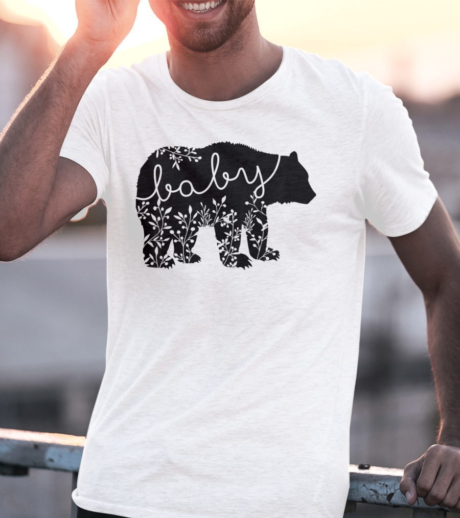 Baby Bear Floral Kids Camping Cute Matchin T-Shirt