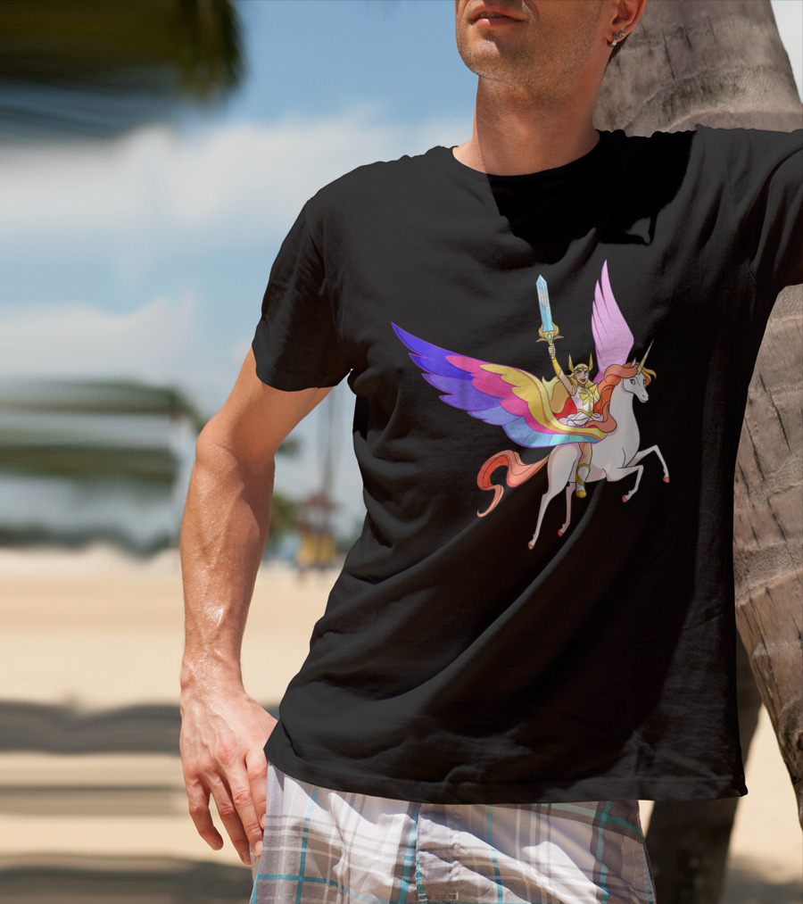 She Ra Kids DreamWorks Action Adventure With Swift Wind Pegasus T-Shirt