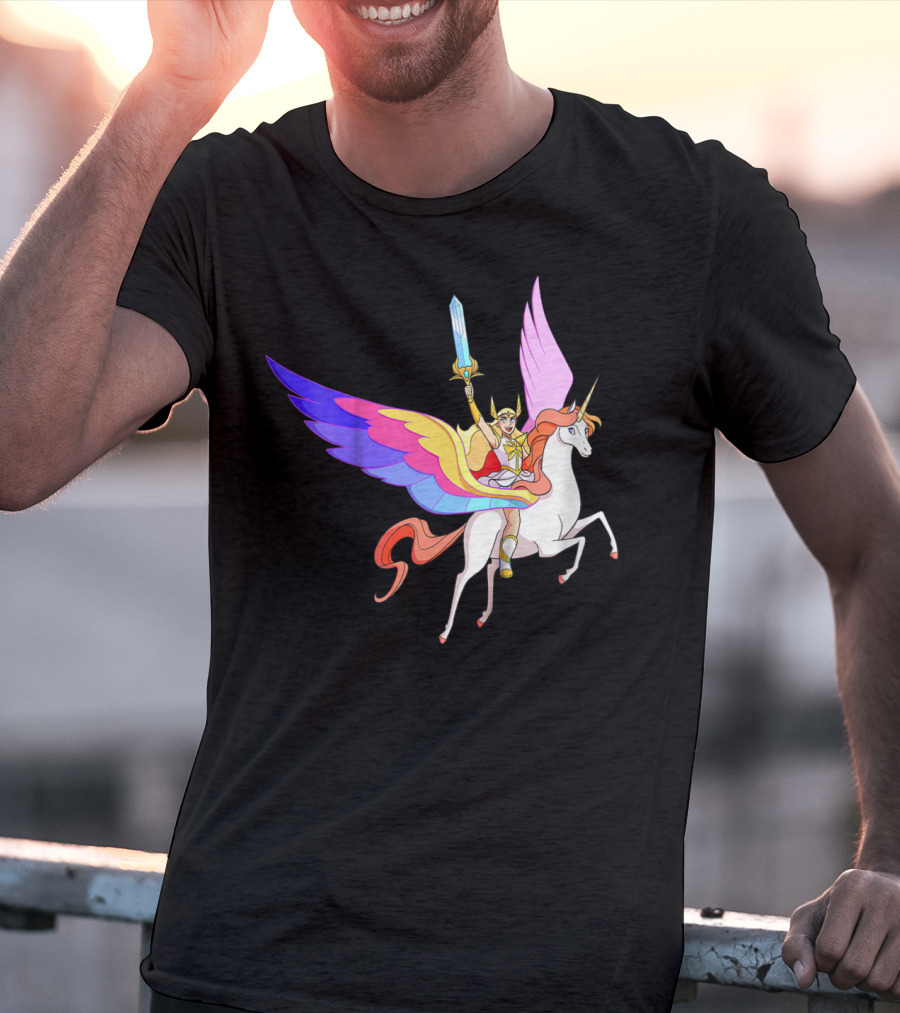 She Ra Kids DreamWorks Action Adventure With Swift Wind Pegasus T-Shirt
