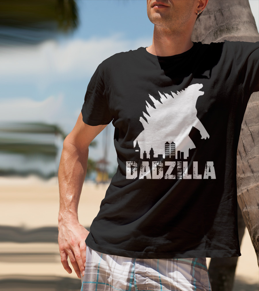 Kidzilla And Dadzilla Funny Matching Fathers City Skyline Monster T-Shirt
