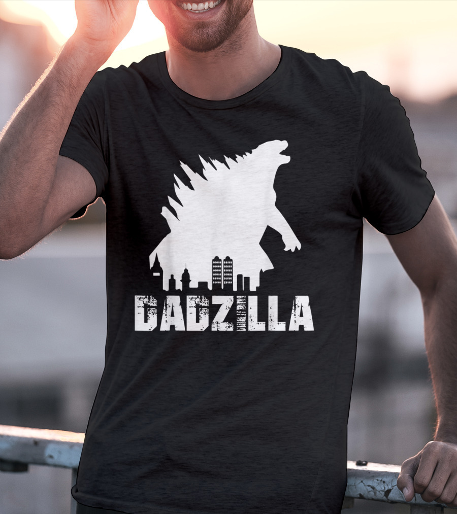 Kidzilla And Dadzilla Funny Matching Fathers City Skyline Monster T-Shirt