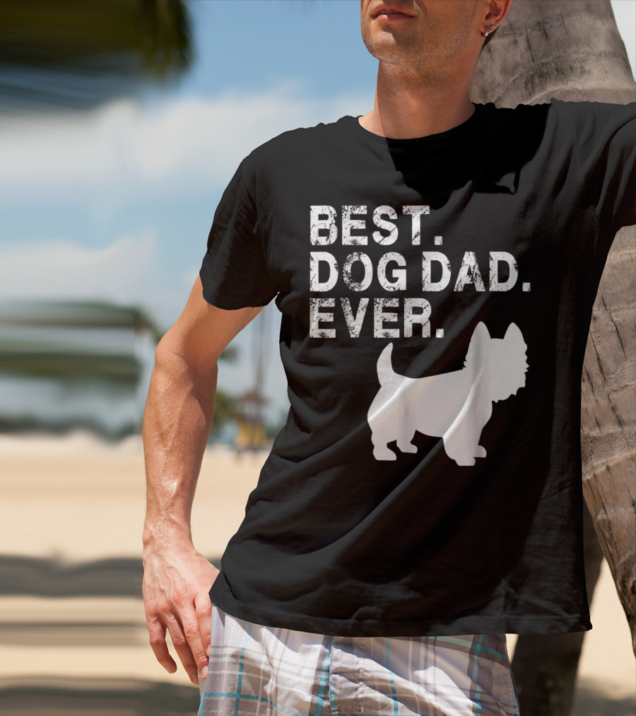 Mens Grunge Best Dog Dad Ever Westie T-Shirt