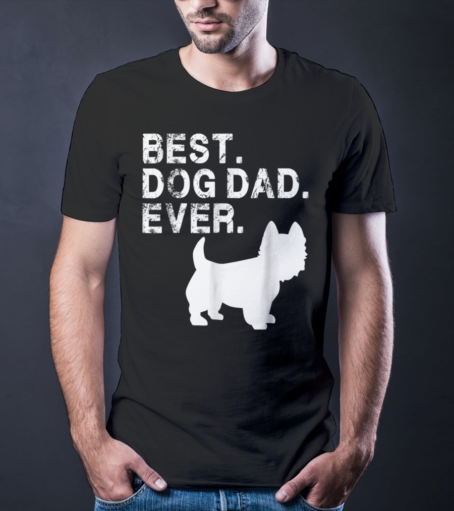 Mens Grunge Best Dog Dad Ever Westie T-Shirt