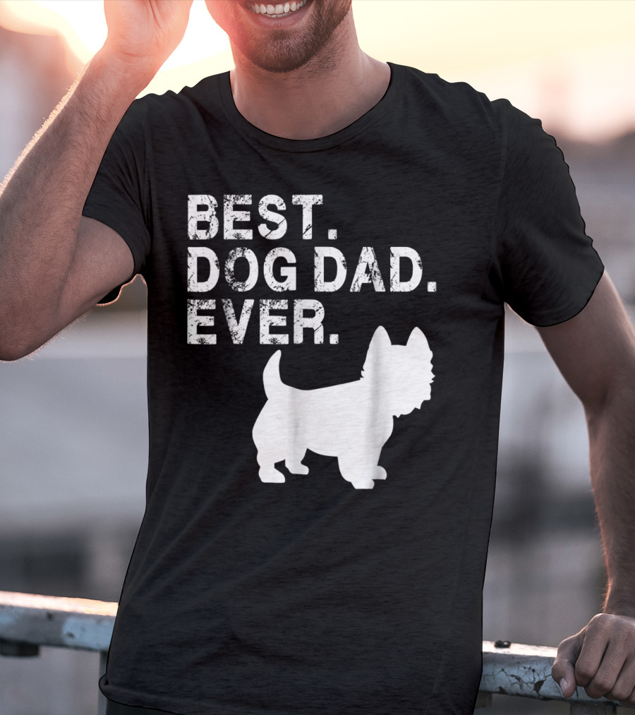 Mens Grunge Best Dog Dad Ever Westie T-Shirt