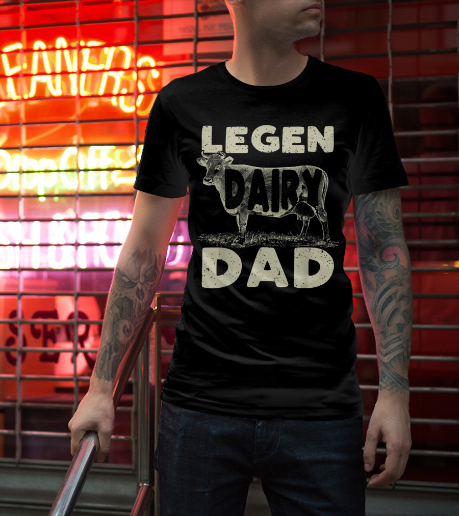 Mens Legen Dairy Dad Cow Farmer Father's Day T-Shirt