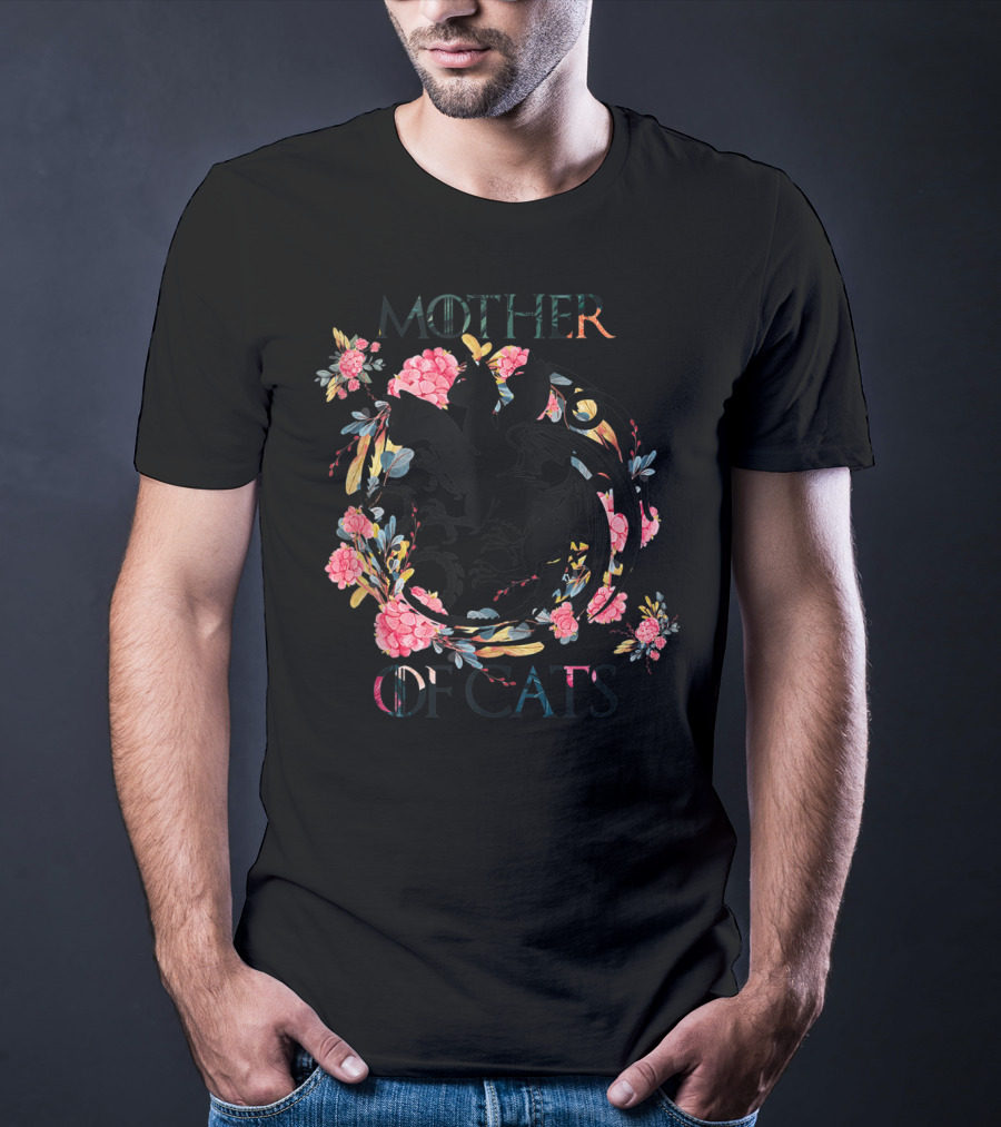 Mother Of Cats Dragon Floral T-Shirt