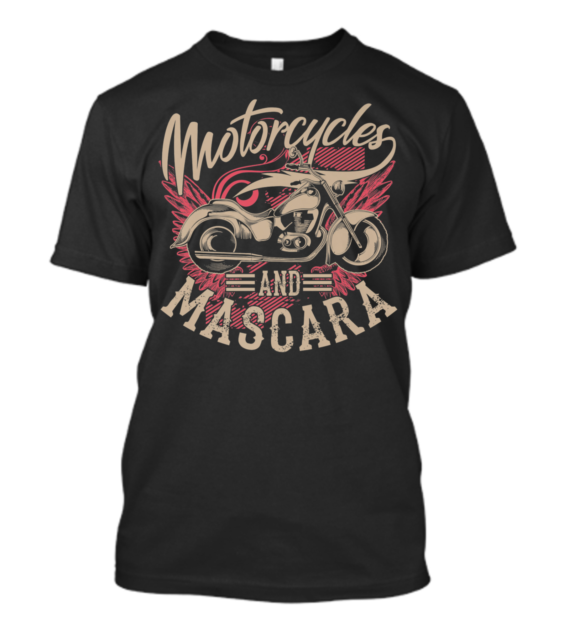 Motorcycles And Mascara Cute Makeup Motorbike Wings T-Shirt