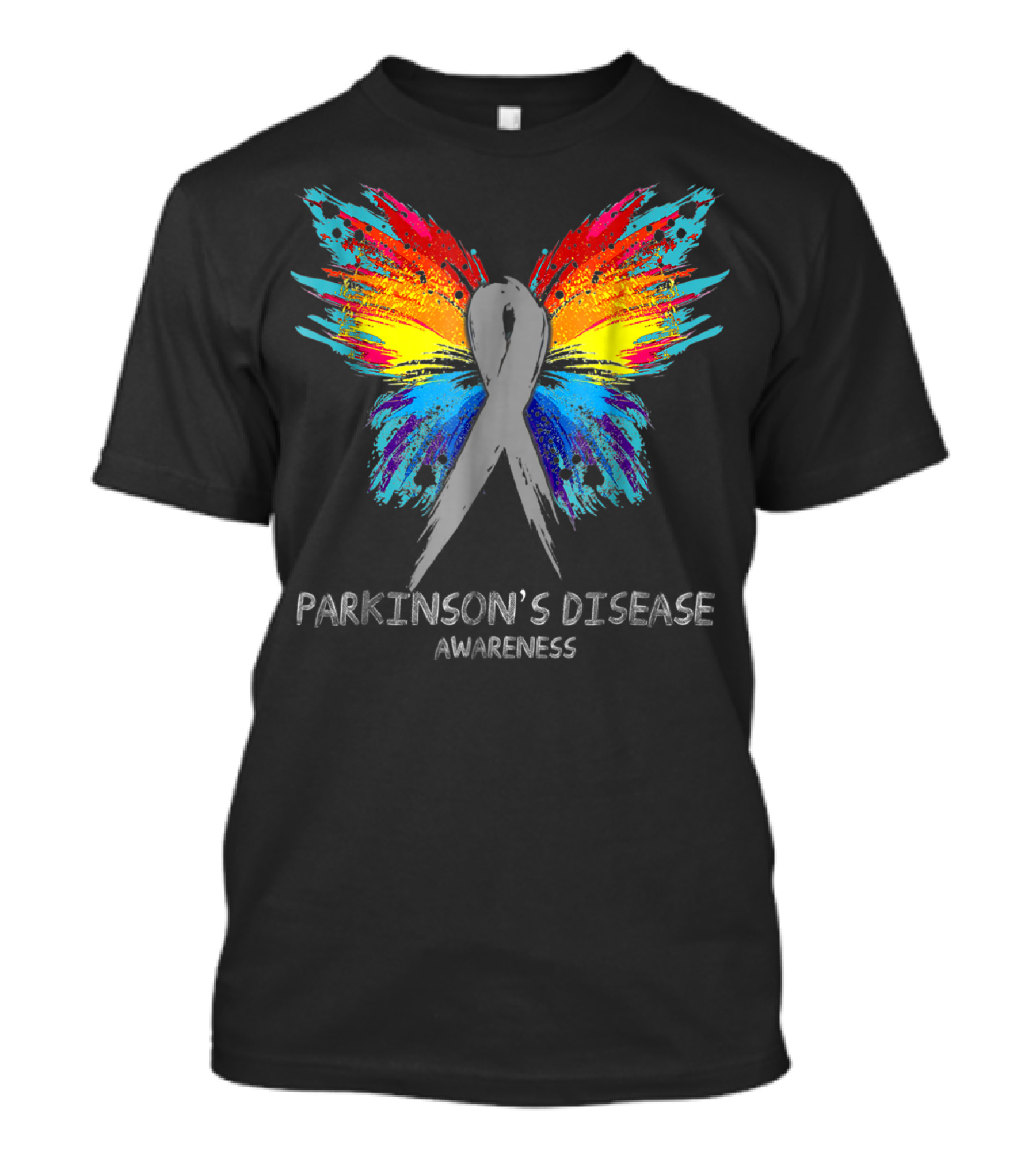 PARKINSON'S DISEASE Awareness Butterfly Rainbow T-Shirt