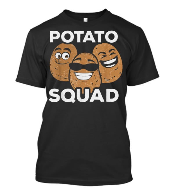 Potato Squad Cute Funny Potato Lover Smiling Cartoon Faces T-Shirt