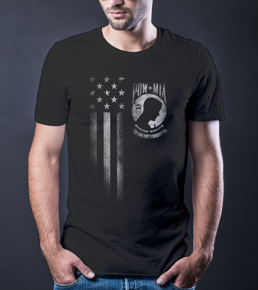 POW MIA You Are Not Forgotten American Flag T-Shirt