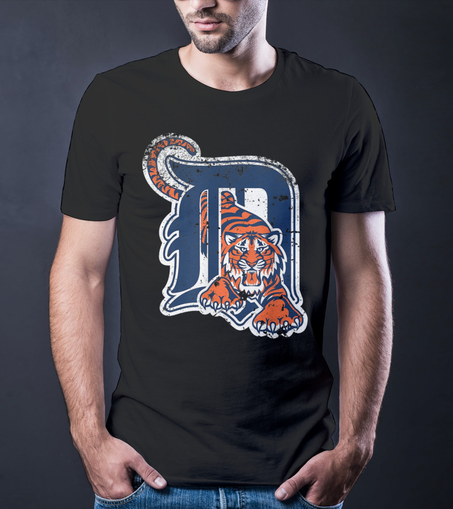 Tiger Mascot Distressed Detroit T-Shirt