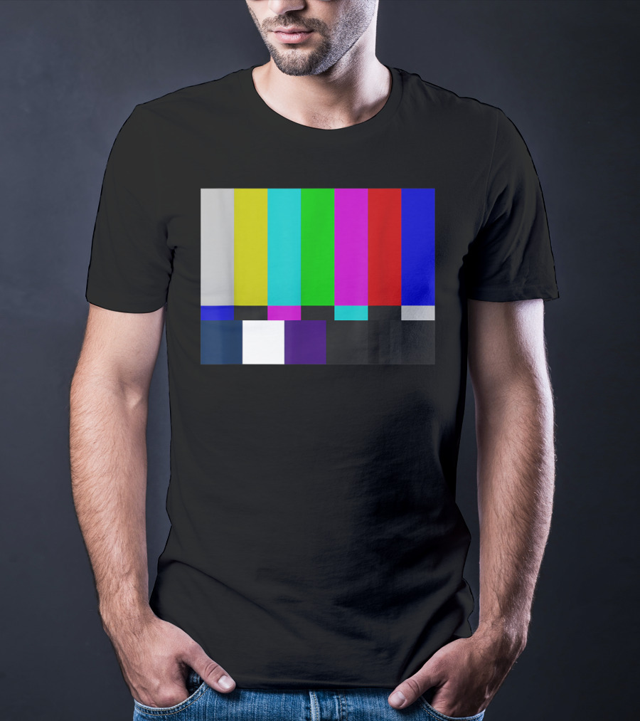 TV Test Pattern Test Card PAL NTSC Retro Colors T-Shirt