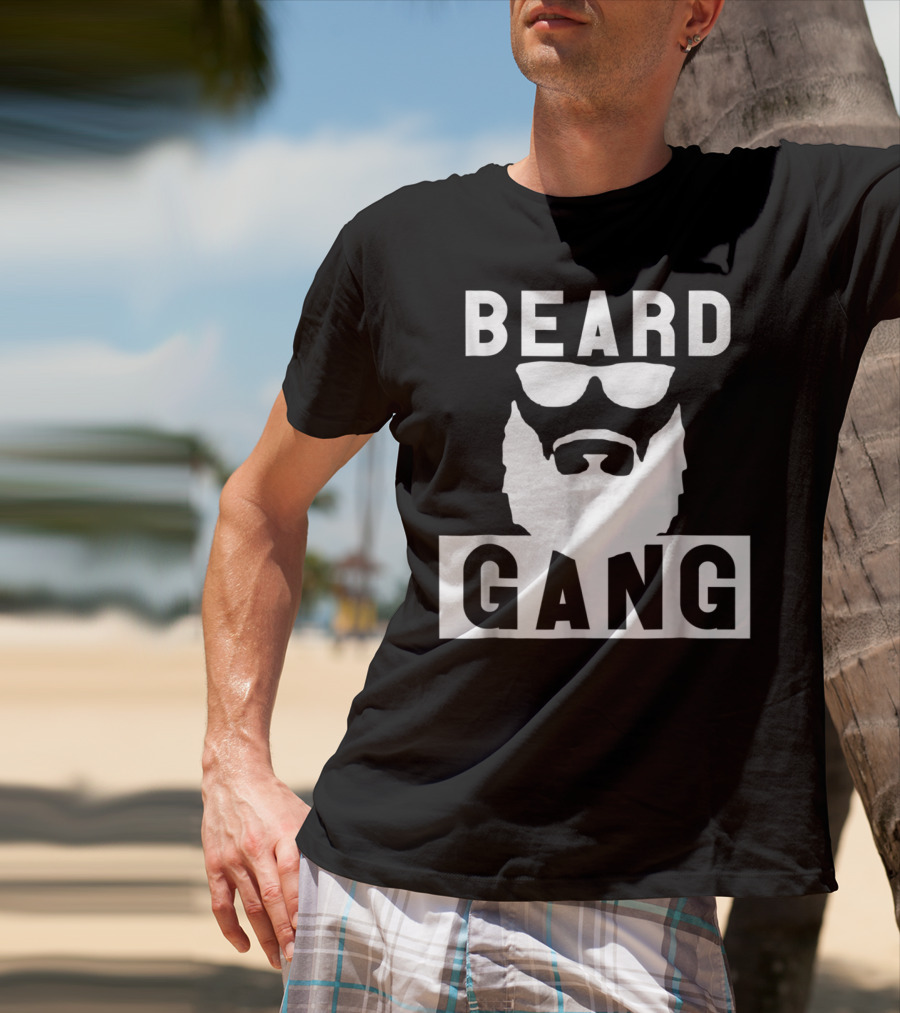 Beard Gang Beard And Mustache Sunglasses T-Shirt