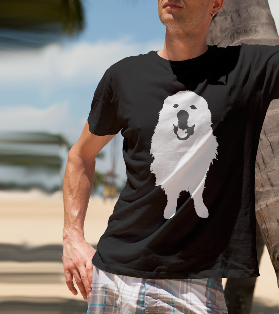 Great Pyrenees Dog Silhouette Smiling T-Shirt