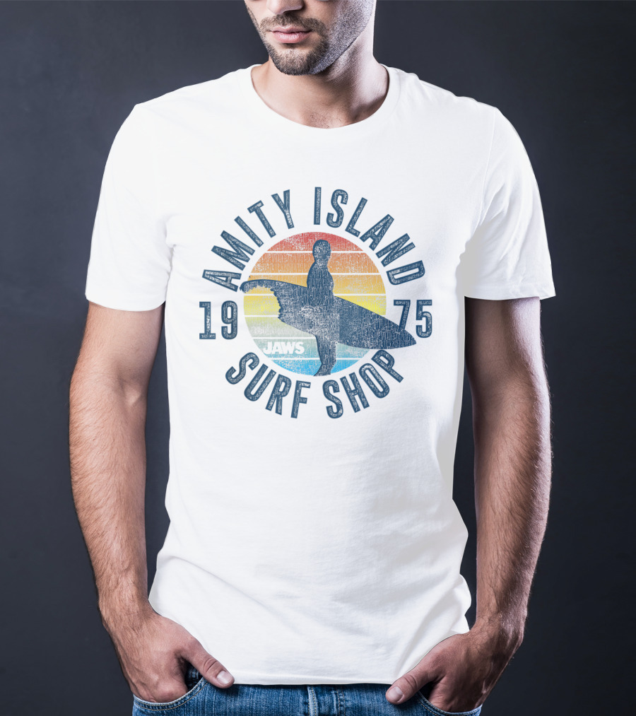 Jaws Amity Island 1975 Surf Shop Retro T-Shirt