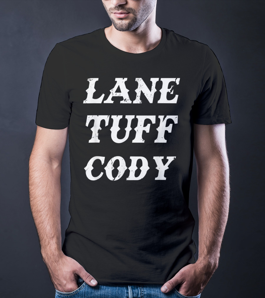 LANE TUFF CODY Western Style Rugged Text T-Shirt