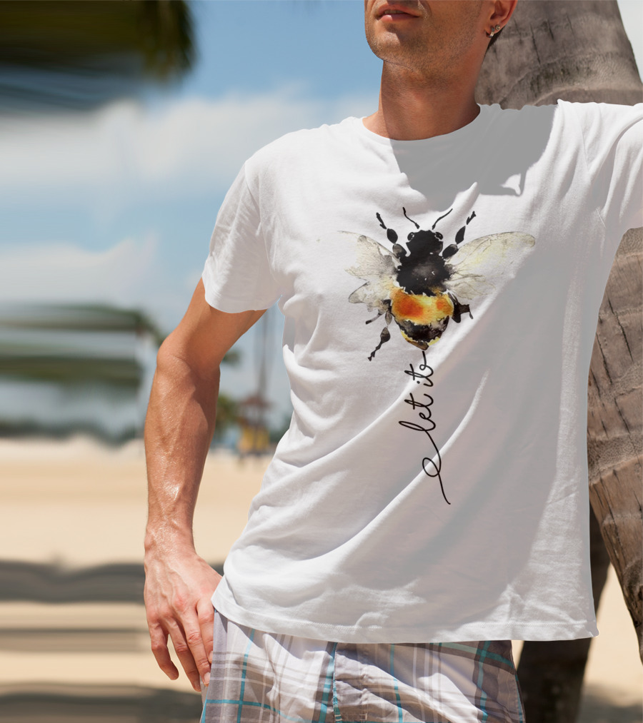 Let It Bee Bumblebee Art Hippies Sunflowers T-Shirt