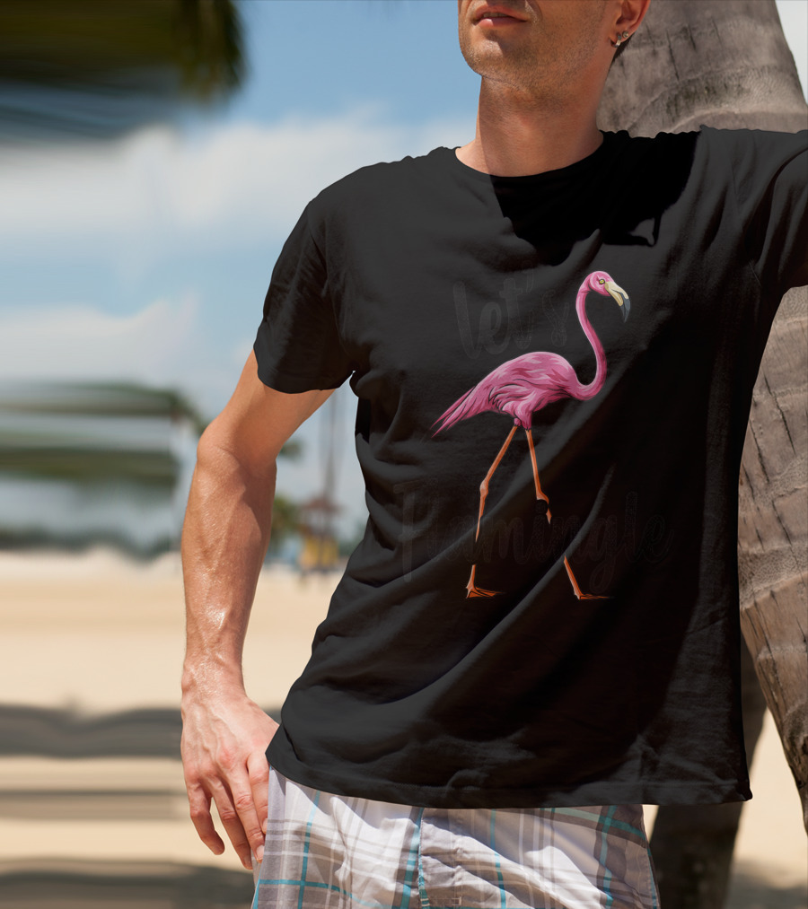 Let's Flamingle Pink Flamingo Bird Tank Top T-Shirt