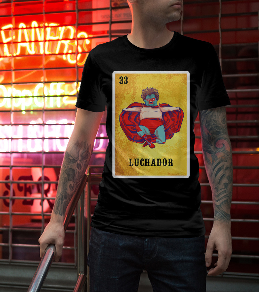 Luchador Masked Wrestler El Lucha Libre Number 33 T-Shirt