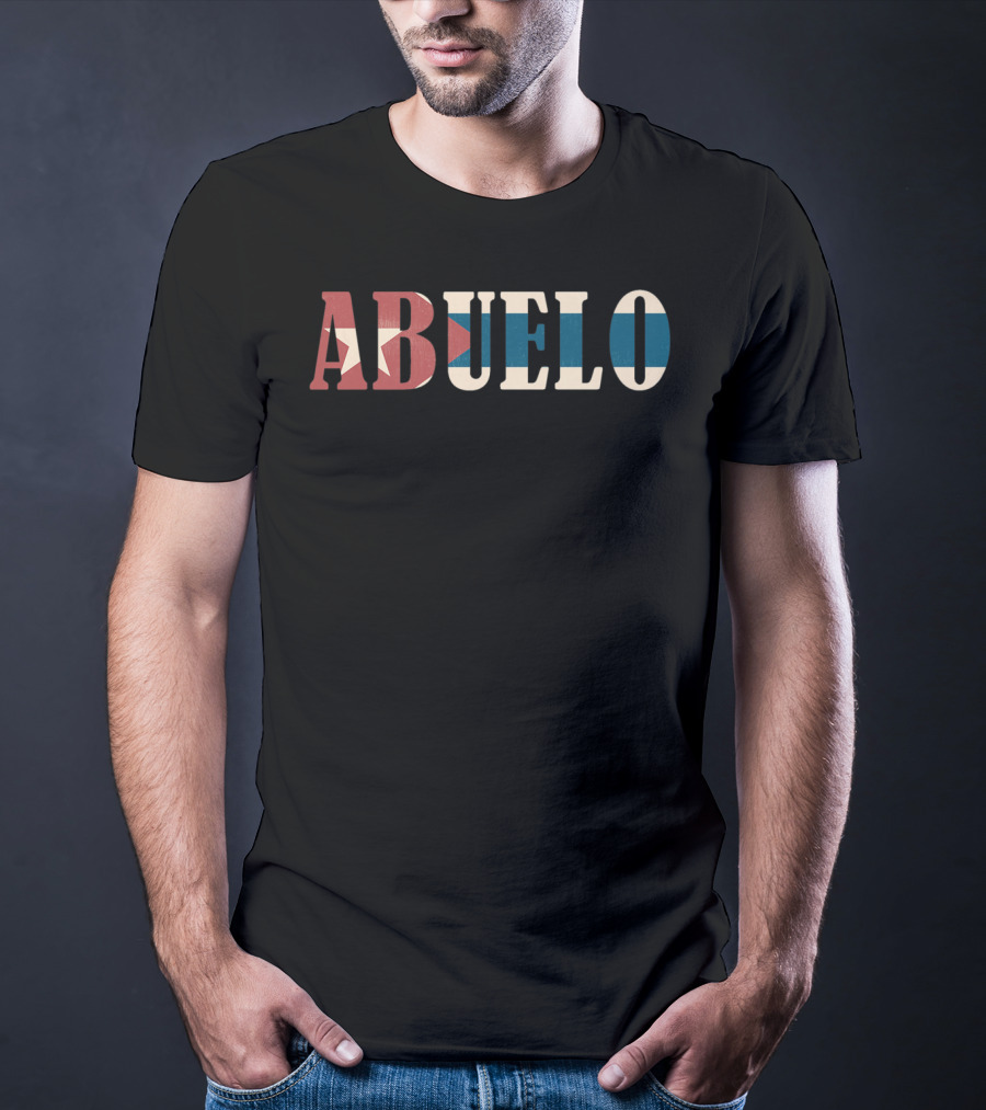 Abuelo Cuban Flag Vintage Mens T-Shirt
