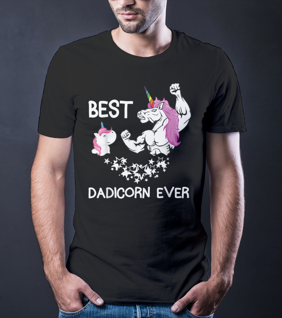 Best Dadicorn Ever Unicorn Dad Baby Father's Mens T-Shirt