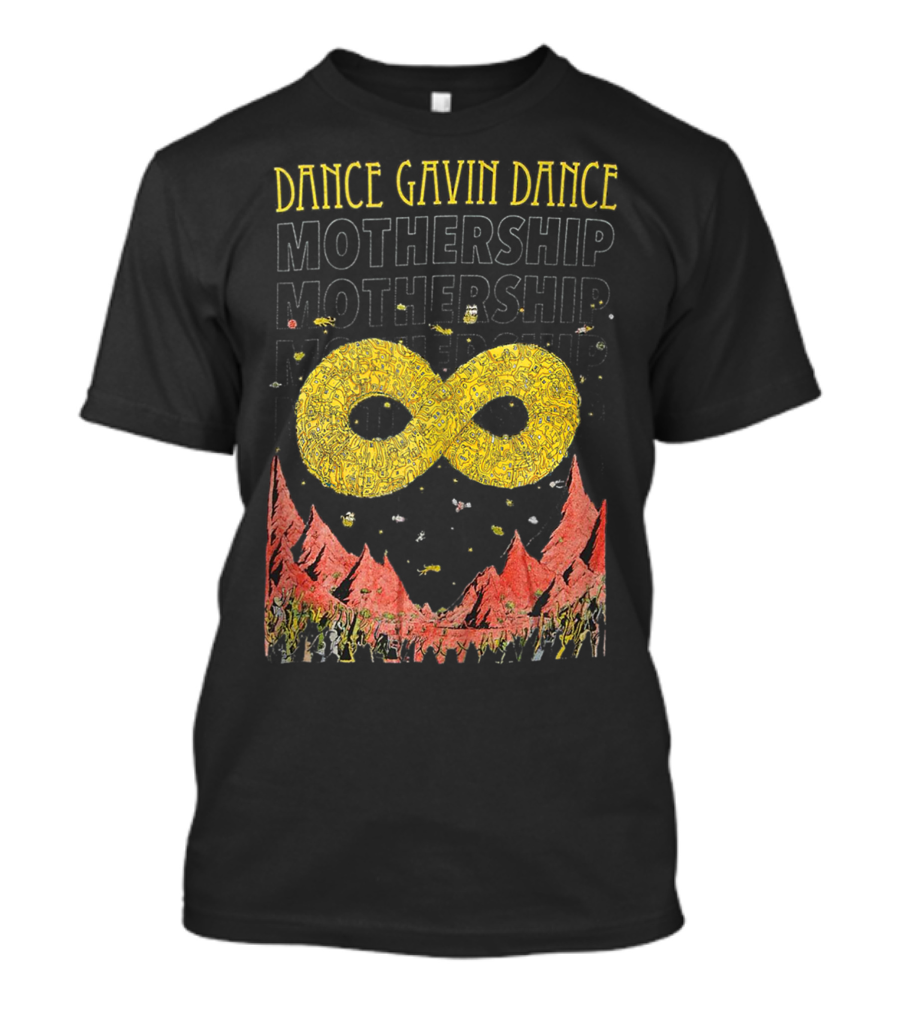 Dance Gavin Dance Mothership Infinite Symbol Red Mountain Scene T-Shirt