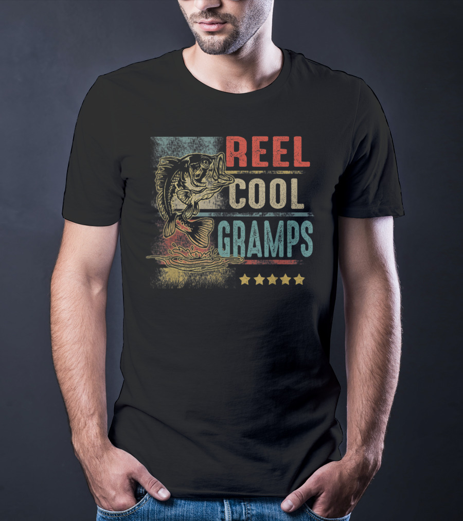 Reel Cool Gramps Vintage Fishing Grandpa T-Shirt