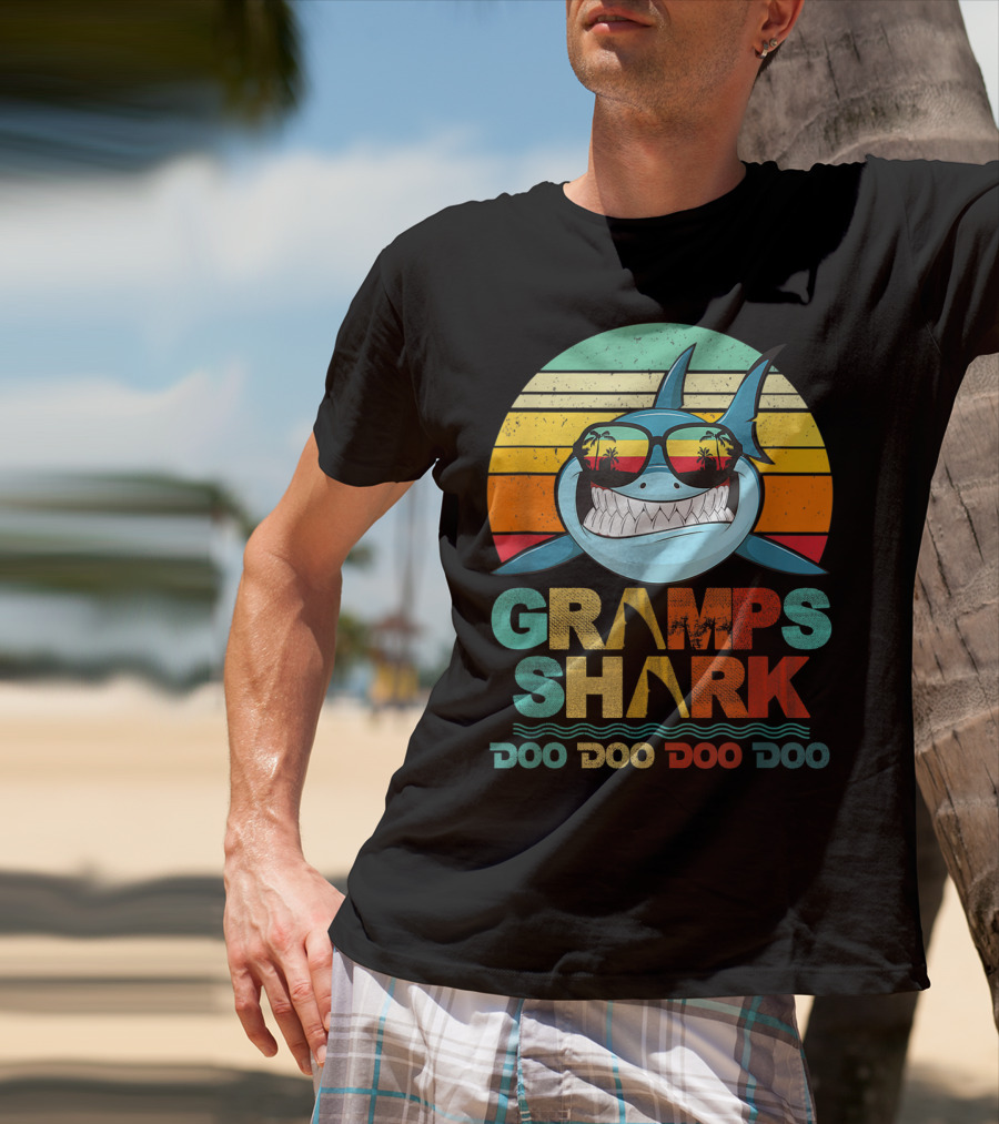 Gramps Shark Doo Doo Doo Doo Mens Vintage Funny T-Shirt