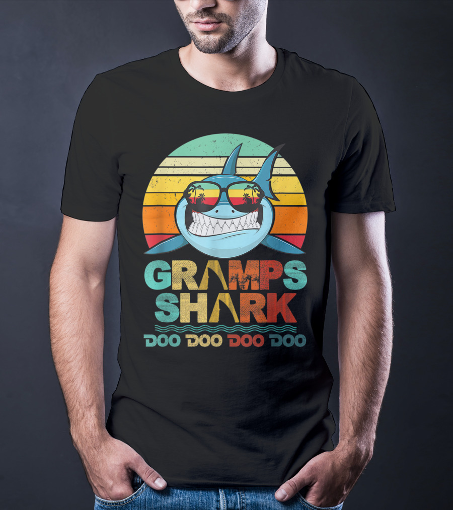 Gramps Shark Doo Doo Doo Doo Mens Vintage Funny T-Shirt