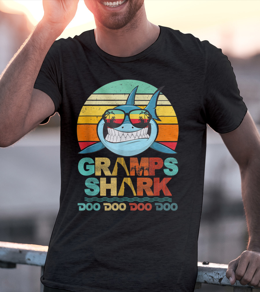 Gramps Shark Doo Doo Doo Doo Mens Vintage Funny T-Shirt