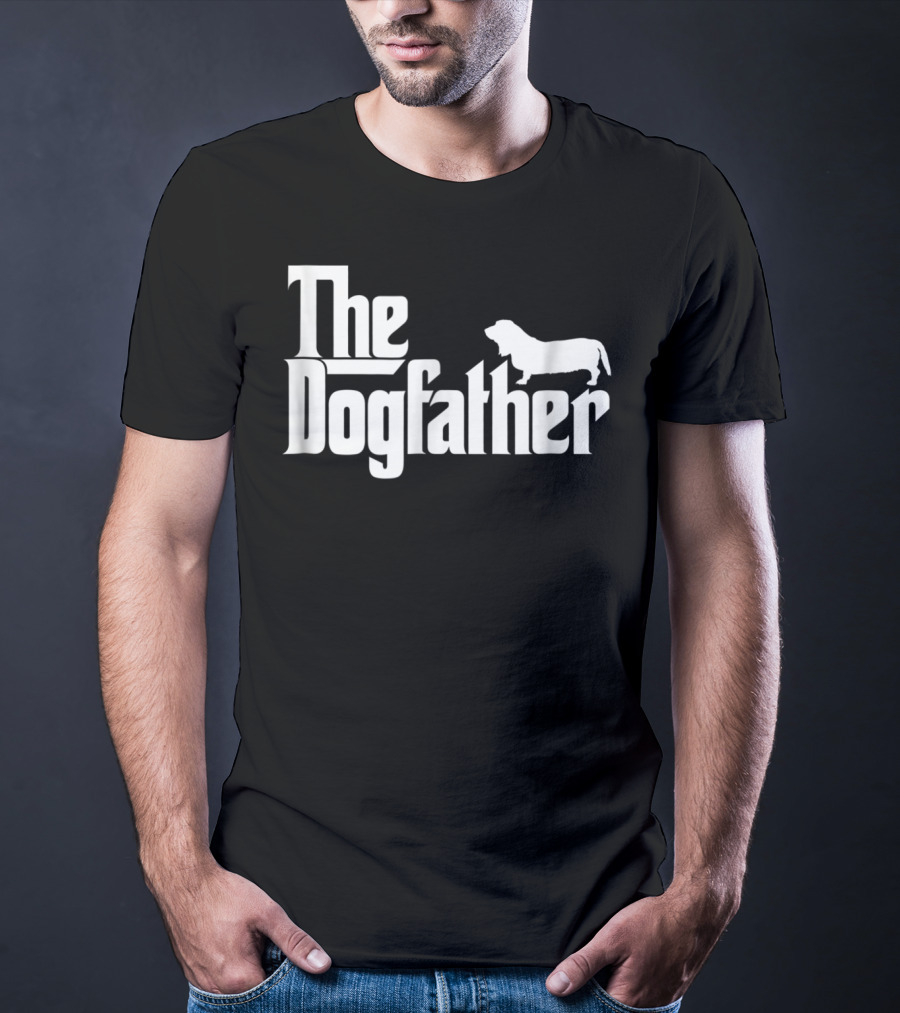 Mens The Dogfather Basset Hound Dad Father Dog T-Shirt