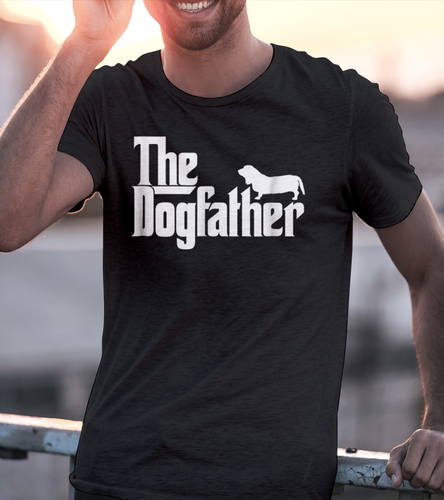 Mens The Dogfather Basset Hound Dad Father Dog T-Shirt