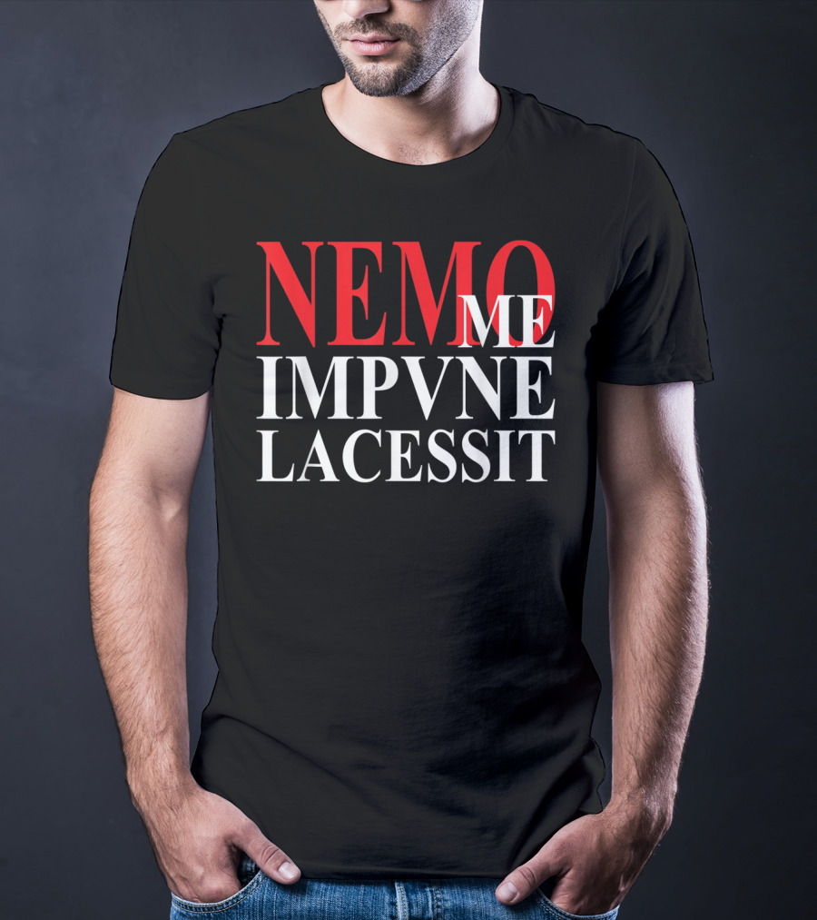 Nemo Me Impune Lacessit Old Latin Phrase Red And White T-Shirt