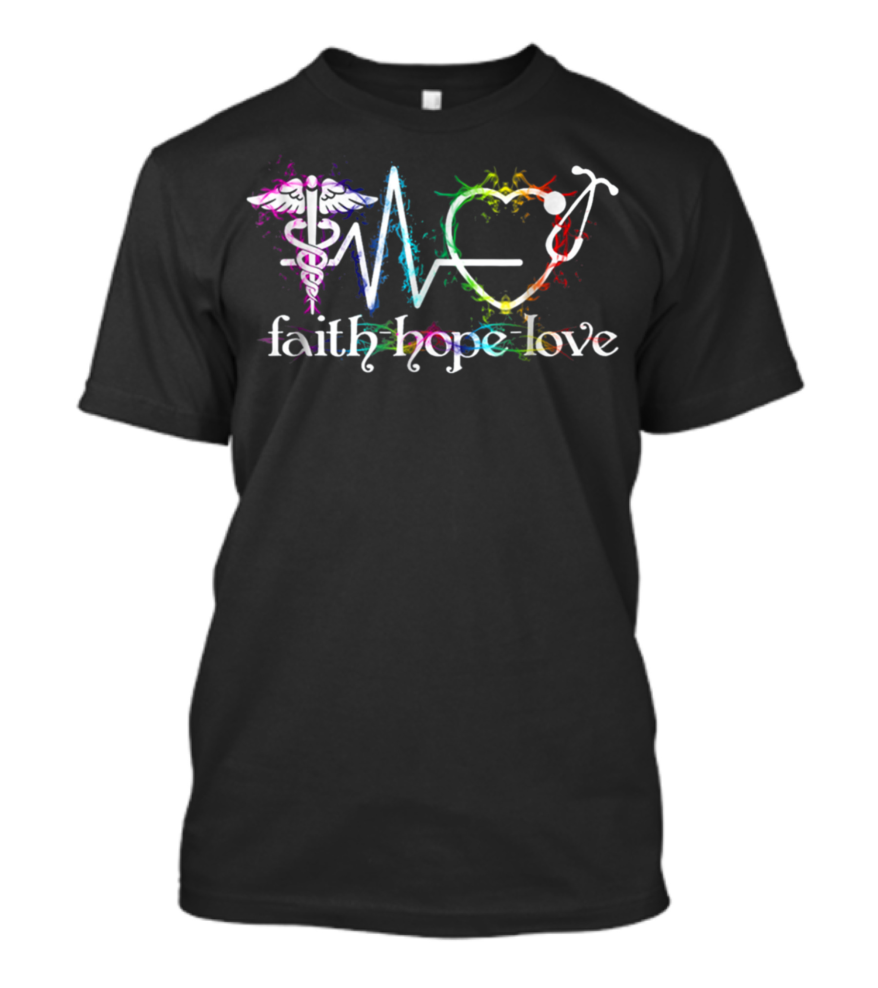 Faith Hope Love Nurse Everyday Superhero Medical Icons T-Shirt