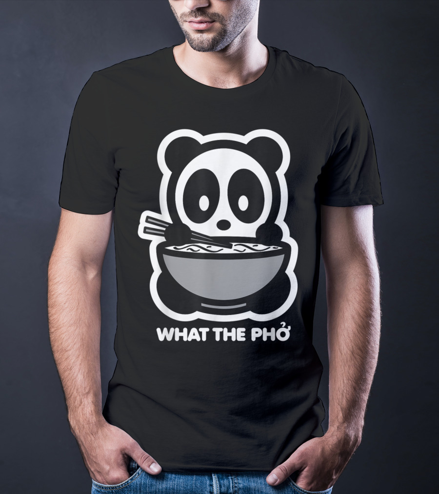 Panda What The Pho Bambu Brand Bear Eating Noodles T-Shirt