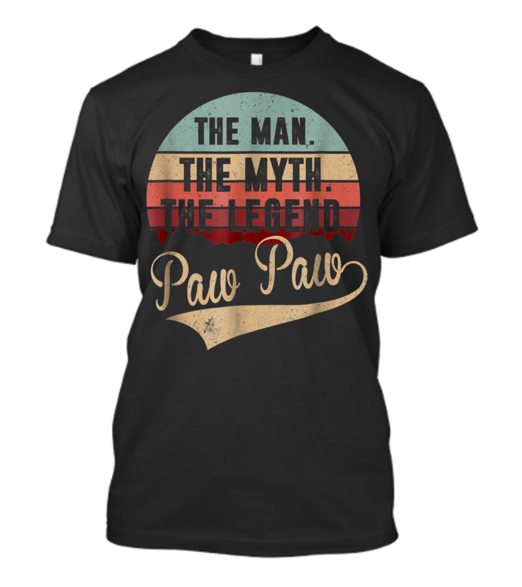 Paw Paw The Man The Myth The Legend Retro Vintage Sunset T-Shirt