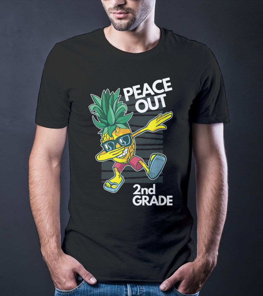 Peace Out Pineapple Dabbing 2nd Grade T-Shirt