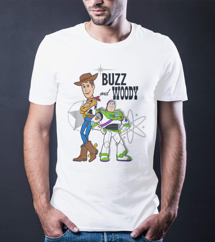 Pixar Toy Story Buzz And Woody Star Atom T-Shirt