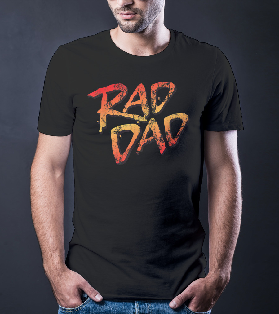 RAD DAD 80s Nostalgic Retro Style Vintage Color Burst T-Shirt