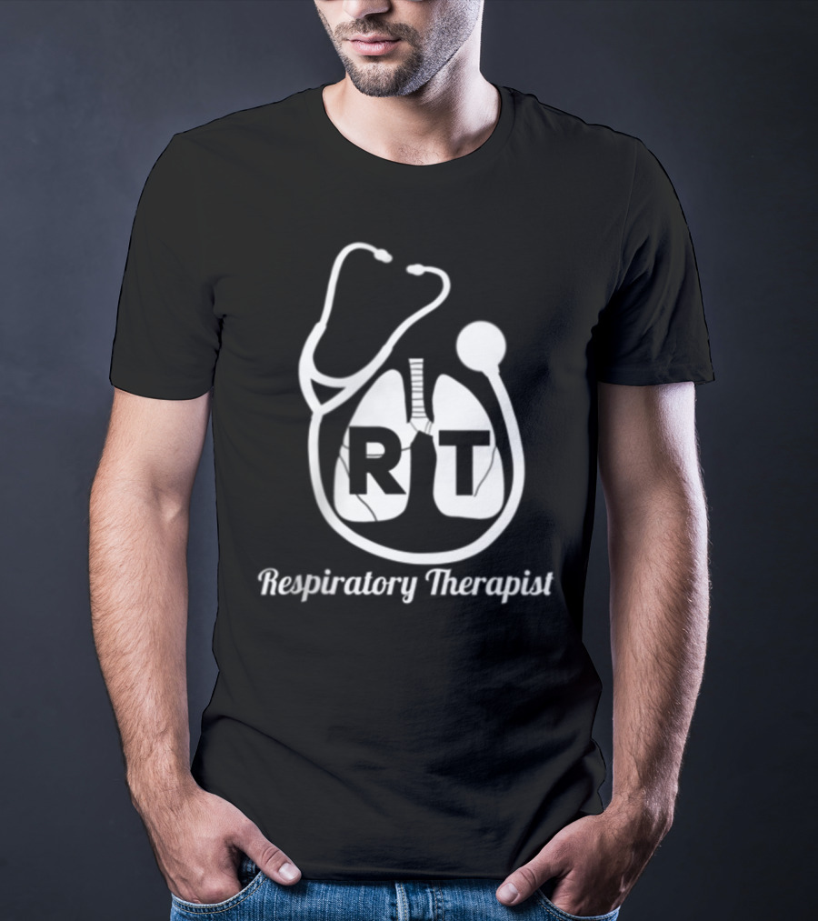 Respiratory Therapist RT Stethoscope Lung Care Week Pocket T-Shirt