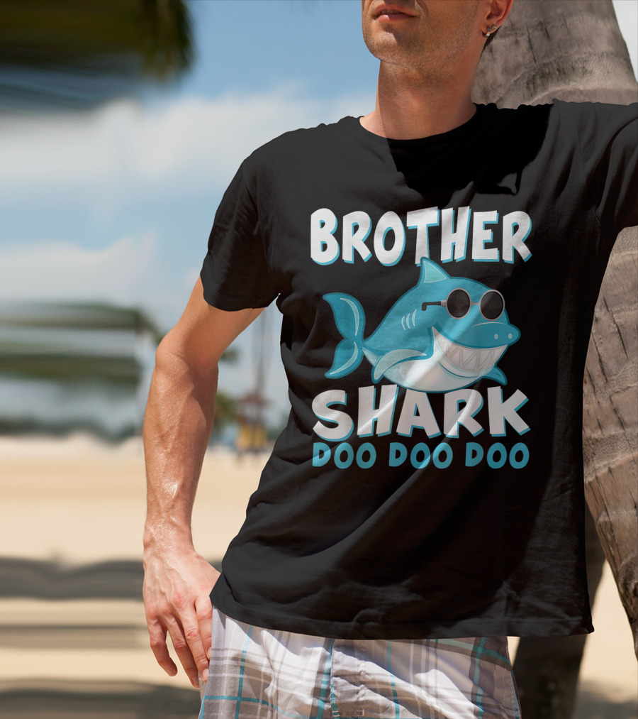 Brother Shark Doo Doo Doo Retro Vintage Father's Day T-Shirt